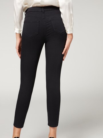 CALZEDONIA Skinny Jeans 'thermo' in Black