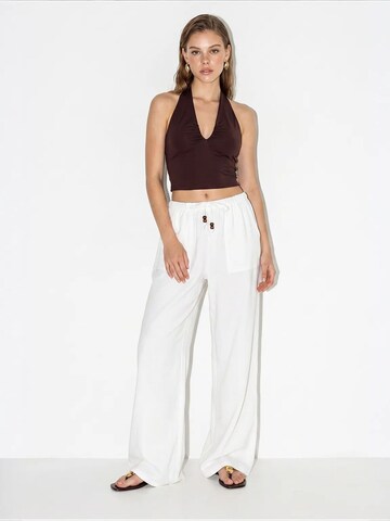 Bianco Lucci Wide leg Trousers 'Hose' in White: front