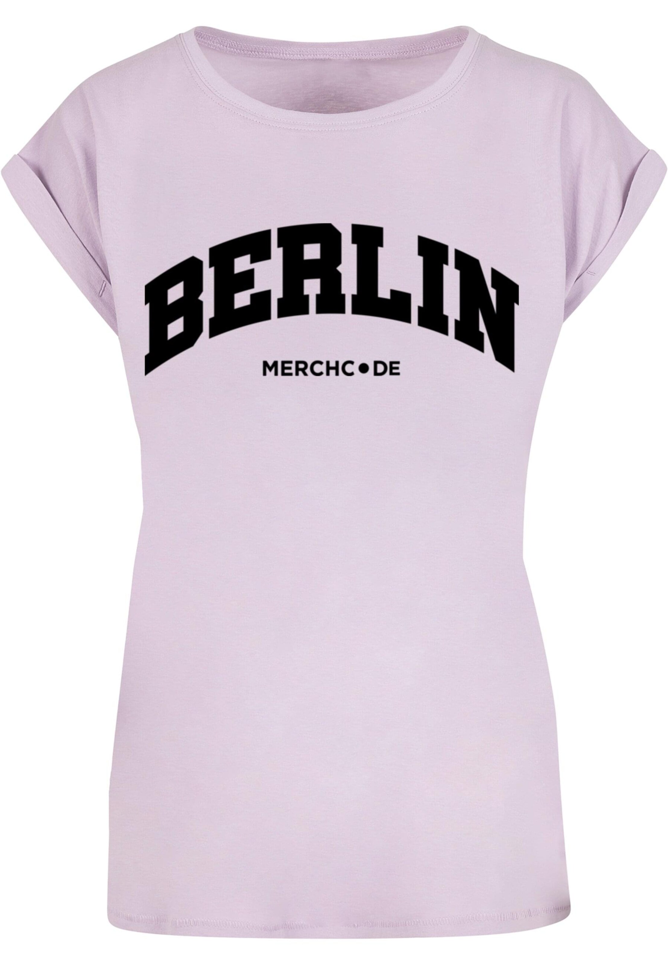 Merchcode T-Shirt 'Berlin' in Lila: Vorderseite