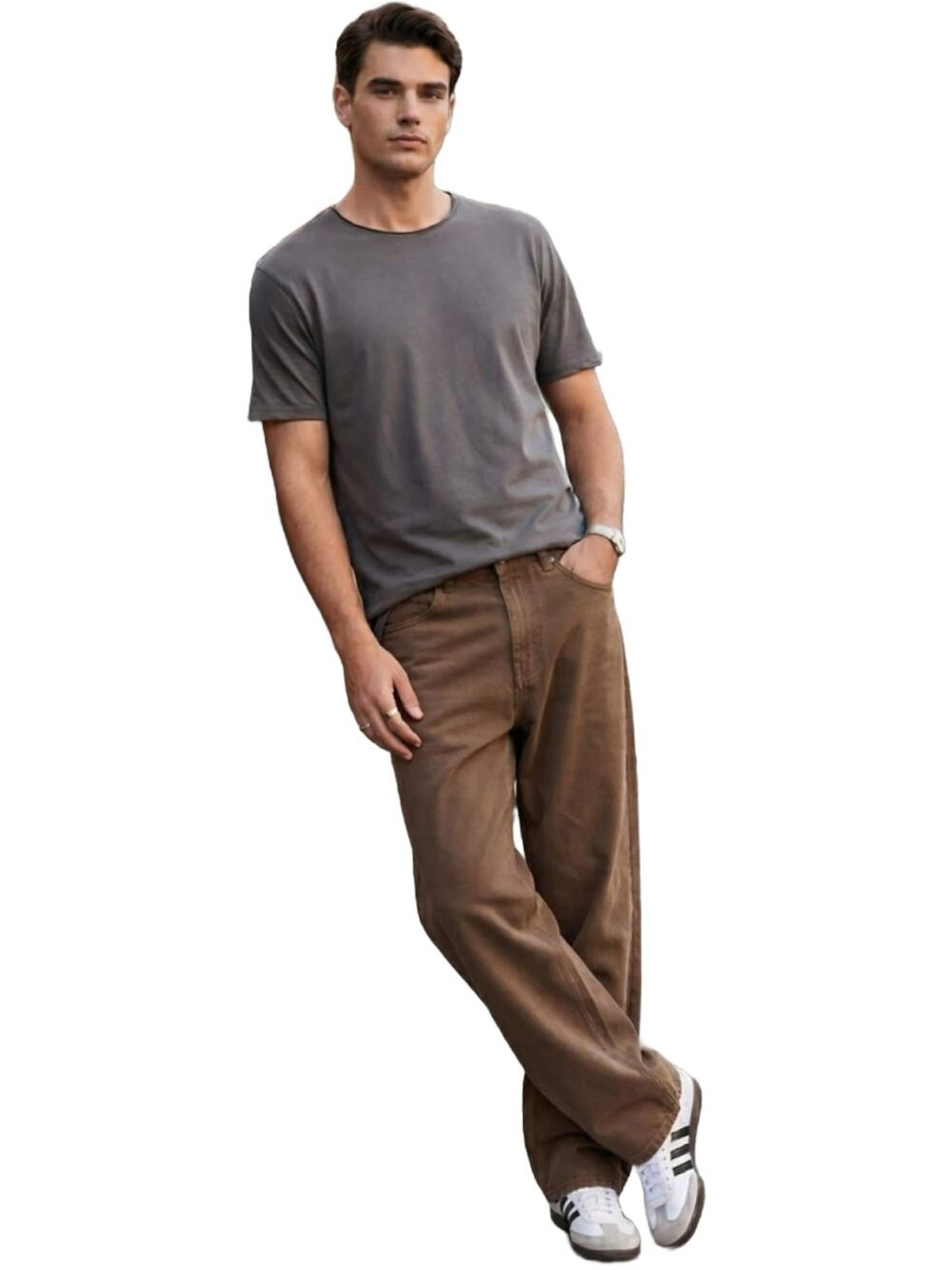LTB Jeans - Camiseta 'LTB Jeans Herren Basic Kurzarm-T-Shirt' en gris
