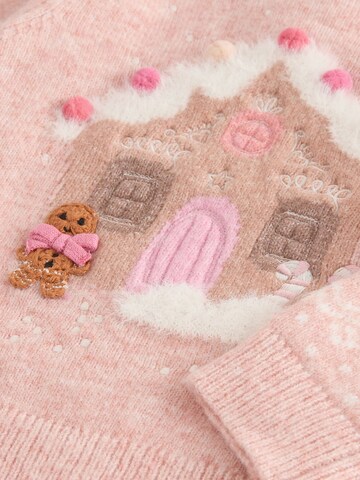 Next Tröja 'Christmas Gingerbread House' i rosa