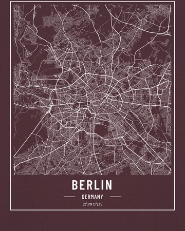 Watapparel Shirt ' City maps Berlin Landkarte ' in Rood