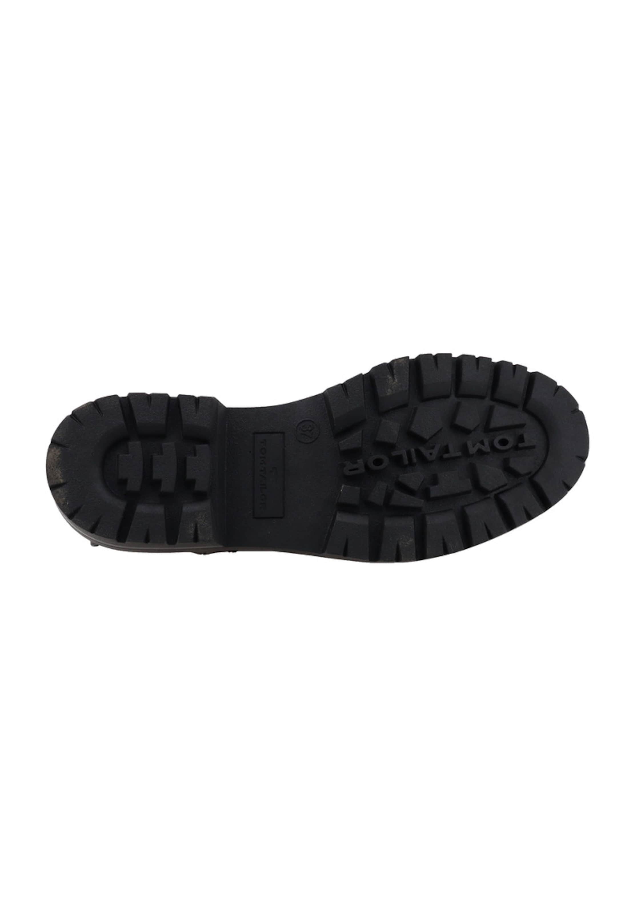 TOM TAILOR Schnürstiefelette in Schwarz