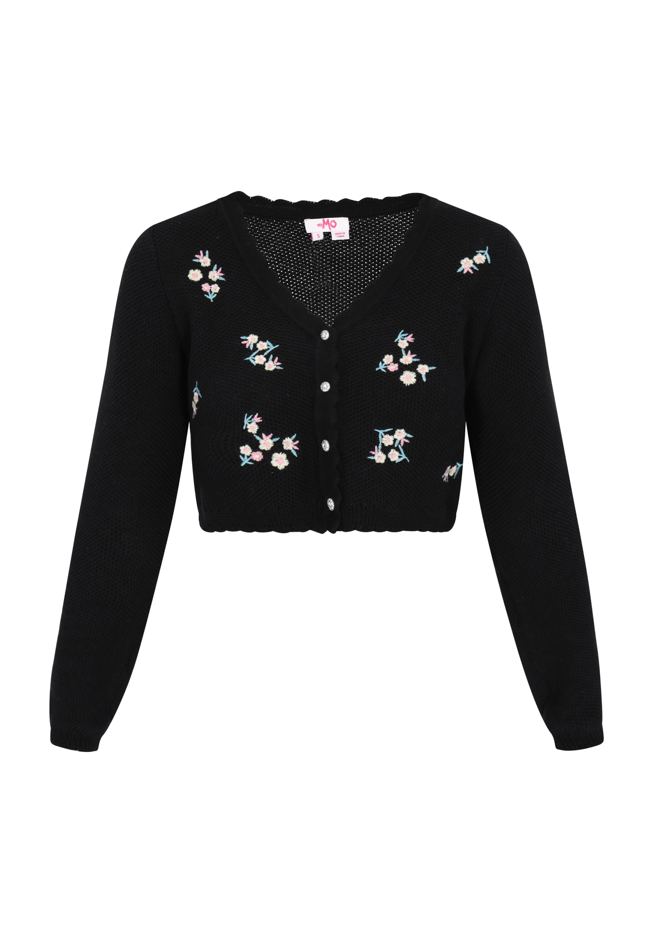 MYMO Gebreid vest 'Comfy' in Zwart: voorkant