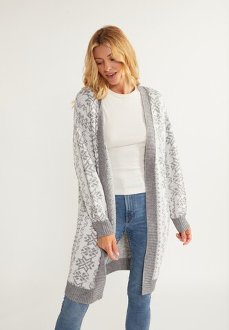 usha BLUE LABEL Knit cardigan 'Lynnea' in Grey: front