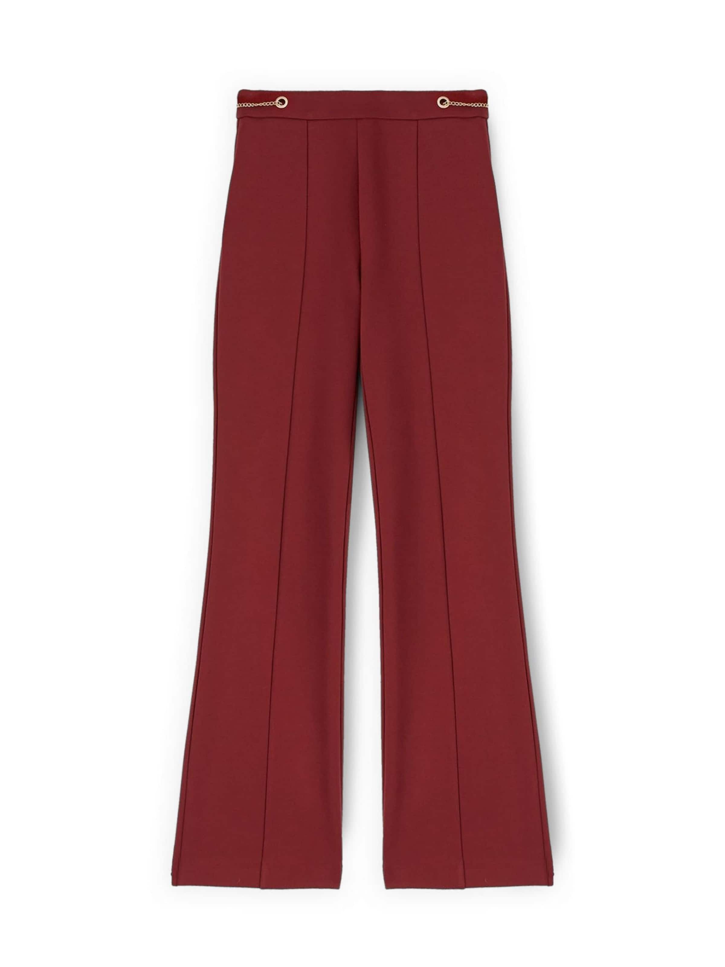 MOTIVI Flared Broek in Rood: voorkant