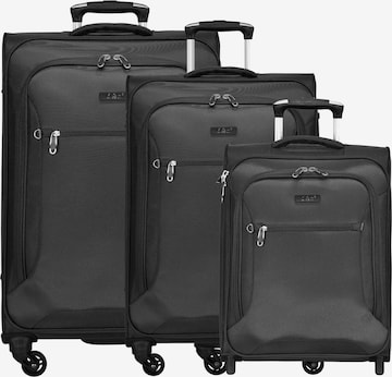 D&N Suitcase Set in Black: front