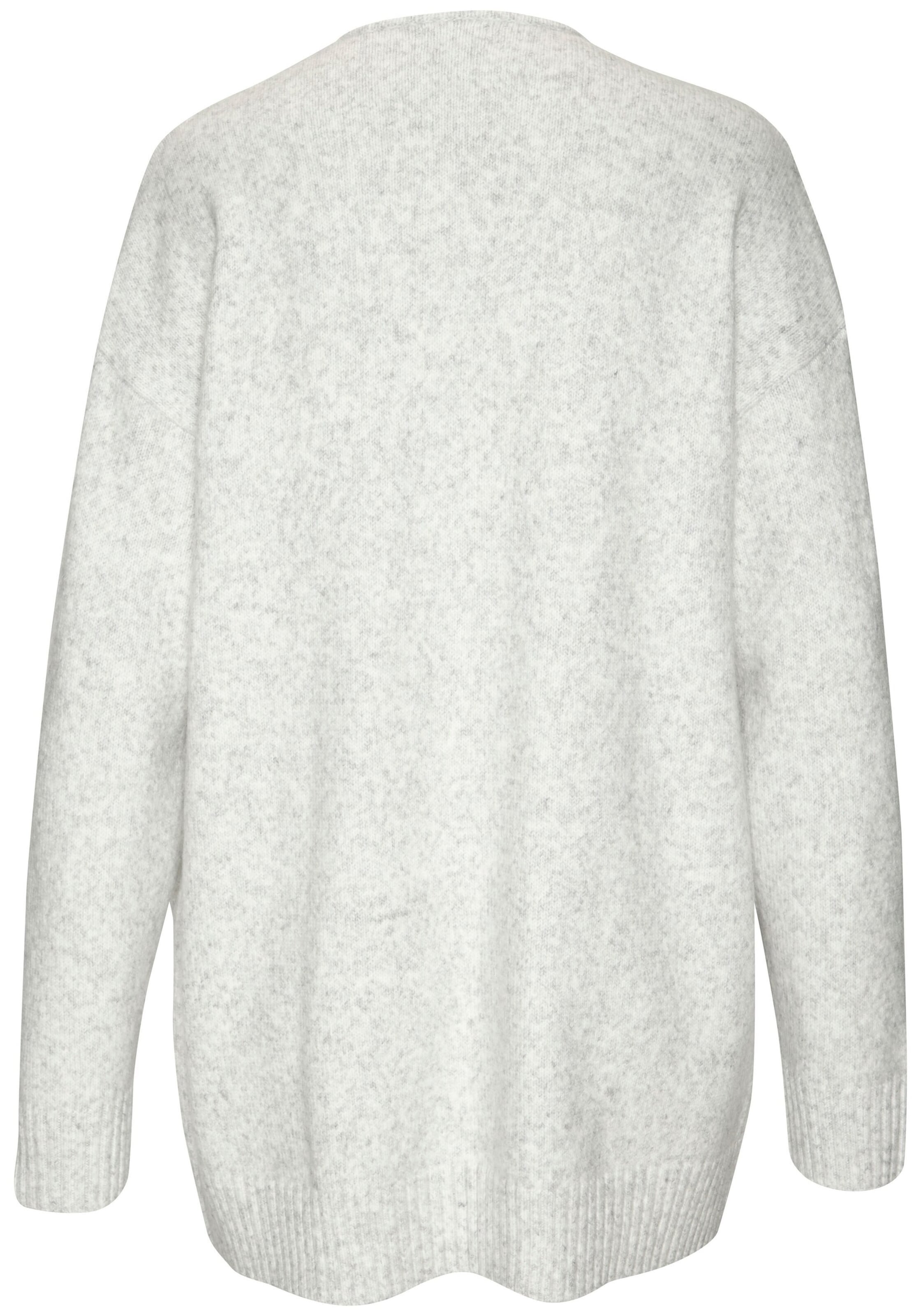 VIVANCE Set: Strickjacke mit Schal in Grau