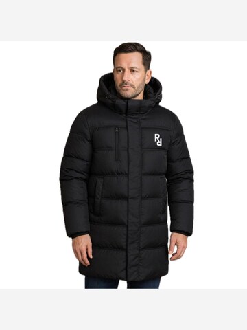 Rheinrebell Between-seasons coat in Black: front