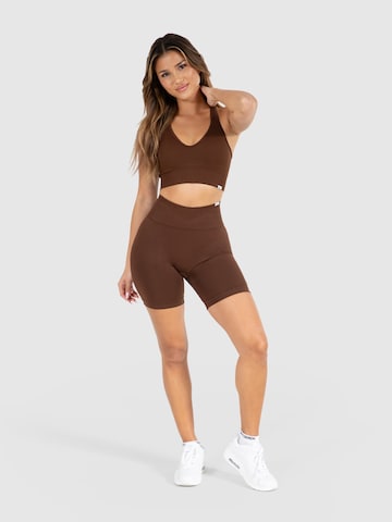 Smilodox Skinny Workout Pants in Brown