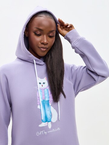 Sweat-shirt CAT by Maniita Lacitta en violet