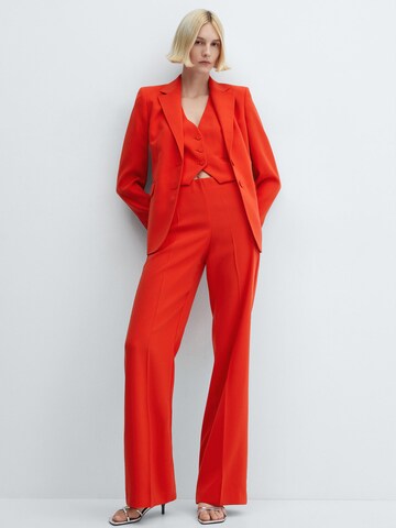 MANGO Wide leg Pleated Pants 'IGUANA' in Red