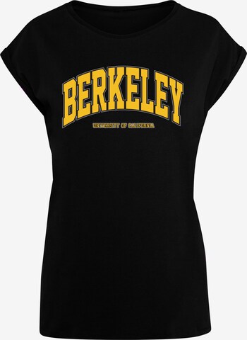 Merchcode Shirt 'Berkeley University - Arch' in Zwart: voorkant