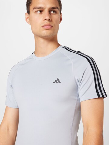 ADIDAS PERFORMANCE Performance shirt 'Techfit 3-Stripes ' in Grey