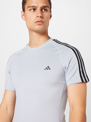 ADIDAS PERFORMANCE Funkcionalna majica 'Techfit 3-Stripes ' | siva barva