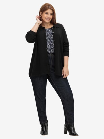 SHEEGO Knit Cardigan in Black