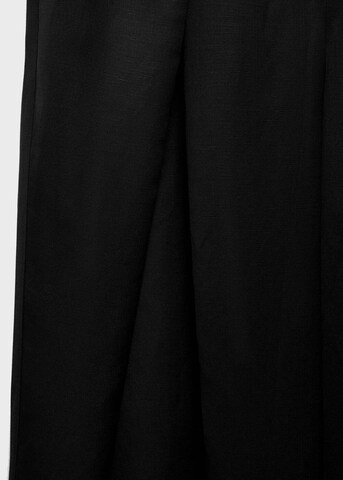 MANGO Wide leg Pleat-Front Pants 'Danielle' in Black
