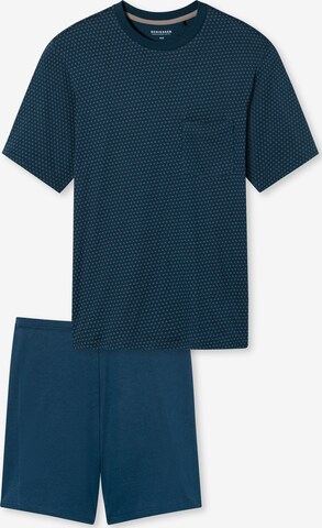 SCHIESSER Short Pajamas 'Comfort Essentials' in Blue: front