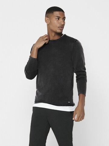 Only & Sons Regular Fit Pullover 'Garson' in Schwarz: predná strana