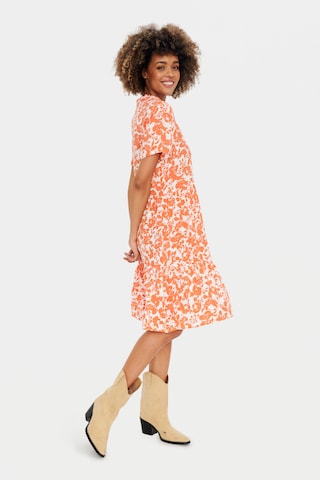 SAINT TROPEZ Sukienka koszulowa 'Eda' w kolorze pomarańczowy: przód