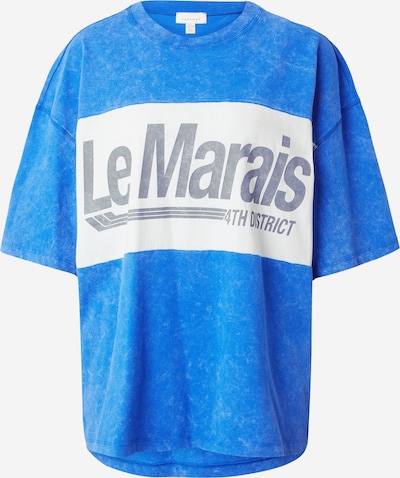TOPSHOP Oversize t-shirt i kobaltblå / ljusgrå / vit, Produktvy