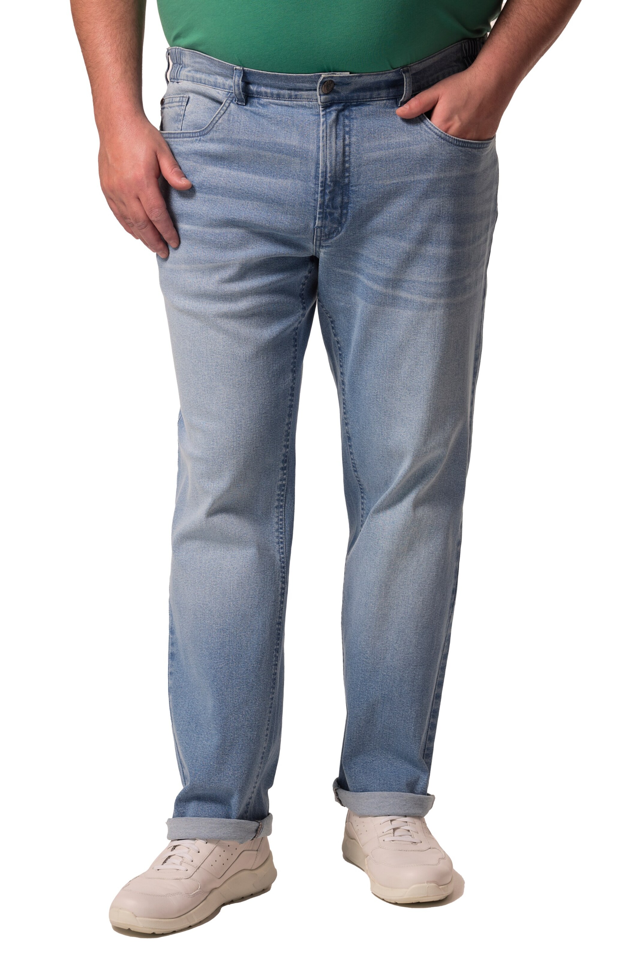 Men Plus Loosefit Jeans in Blauw: voorkant
