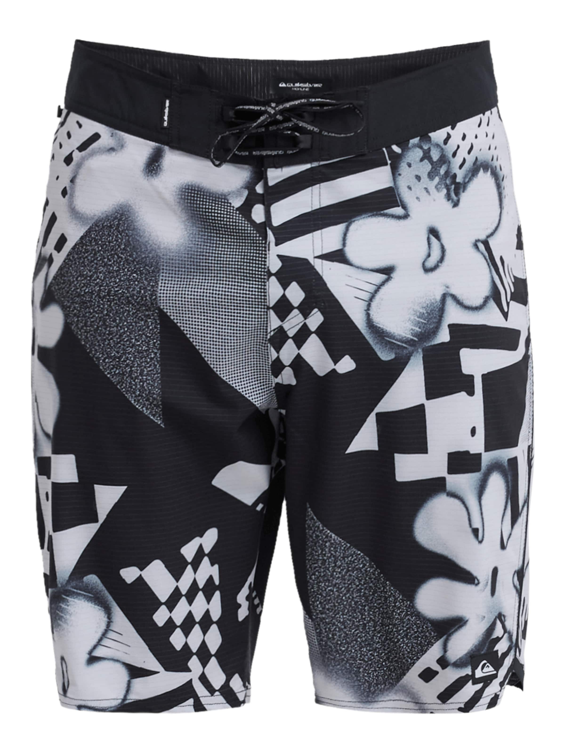 QUIKSILVER Swimming Trunks 'Highline Printed 20' in Black: front