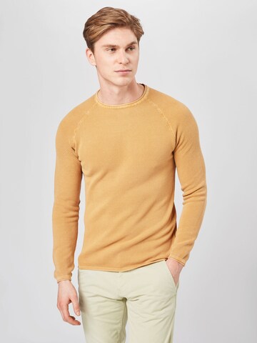 Key Largo Regular fit Sweater 'Thomas' in Yellow: front