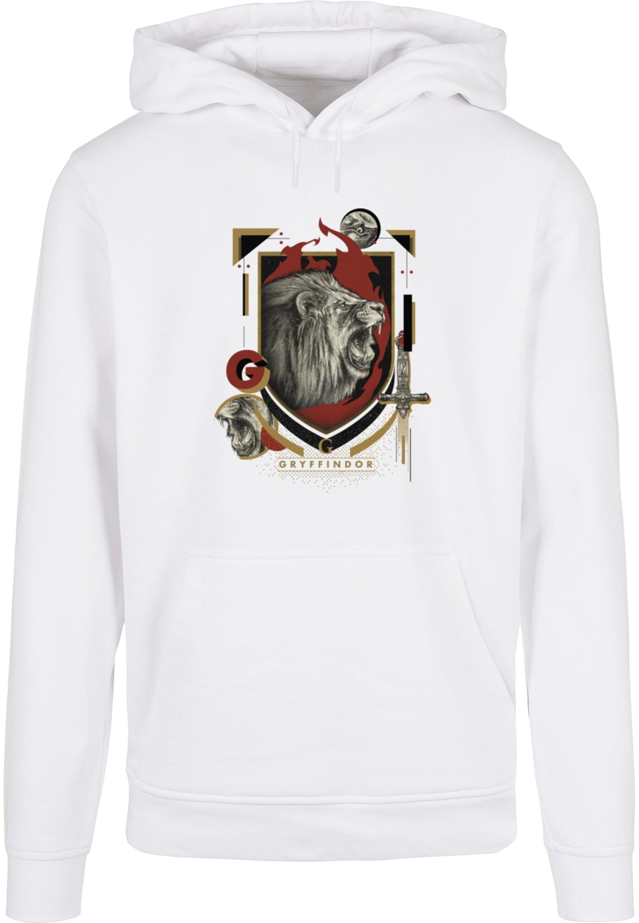 Sweat-shirt 'Harry Potter - Gryffindor Shield' ABSOLUTE CULT en blanc : devant