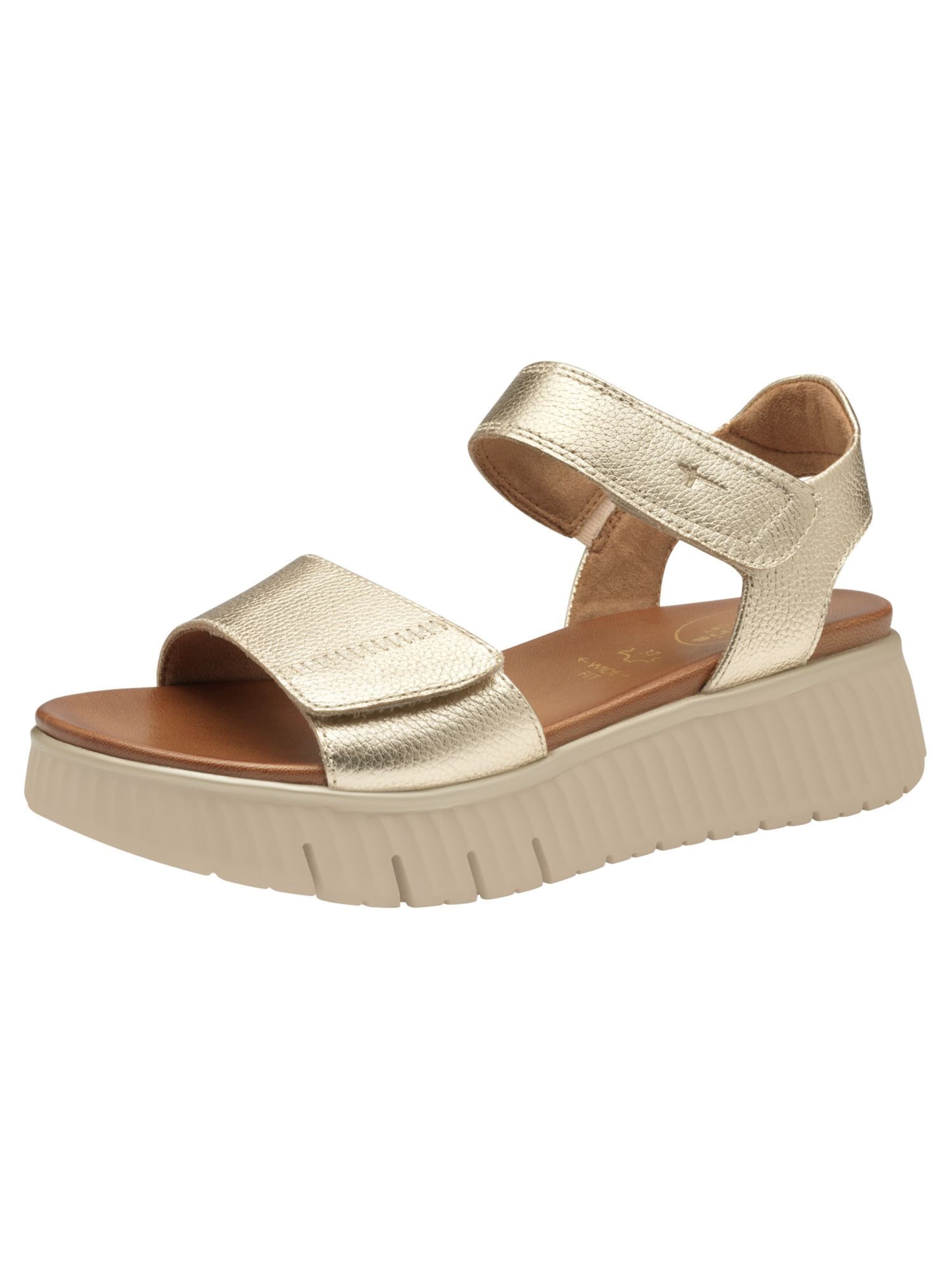 Tamaris Comfort Sandals in Gold: front