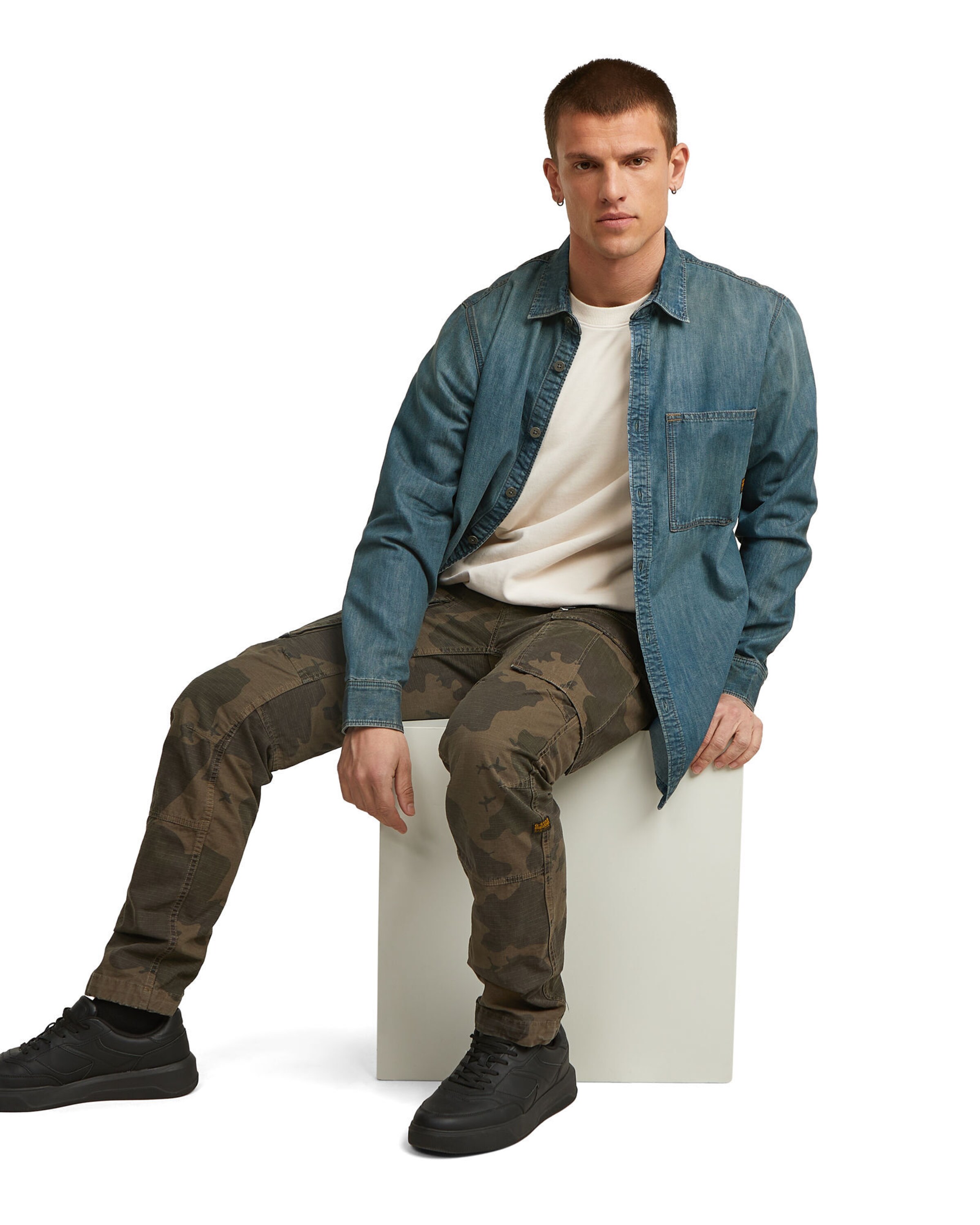 G-STAR Regular fit Button Up Shirt in Blue