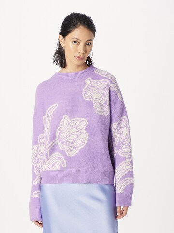 Pull-over Warehouse en violet : devant