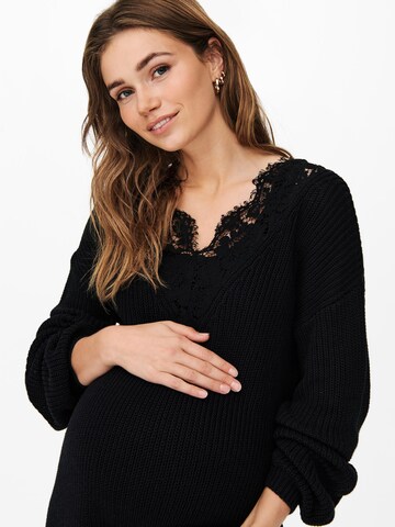 Only Maternity Gebreide jurk 'Xenia' in Zwart