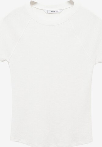 MANGO Тениска 'MUSCAT' в бяло: отпред
