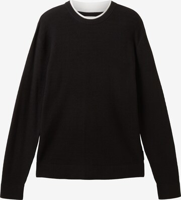 TOM TAILOR DENIM Sweater in Black: front