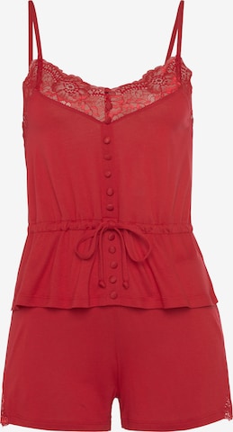 LASCANA Short Pajama Set in Red: front