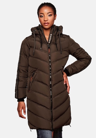 MARIKOO Winter Coat 'Armasa' in Brown: front