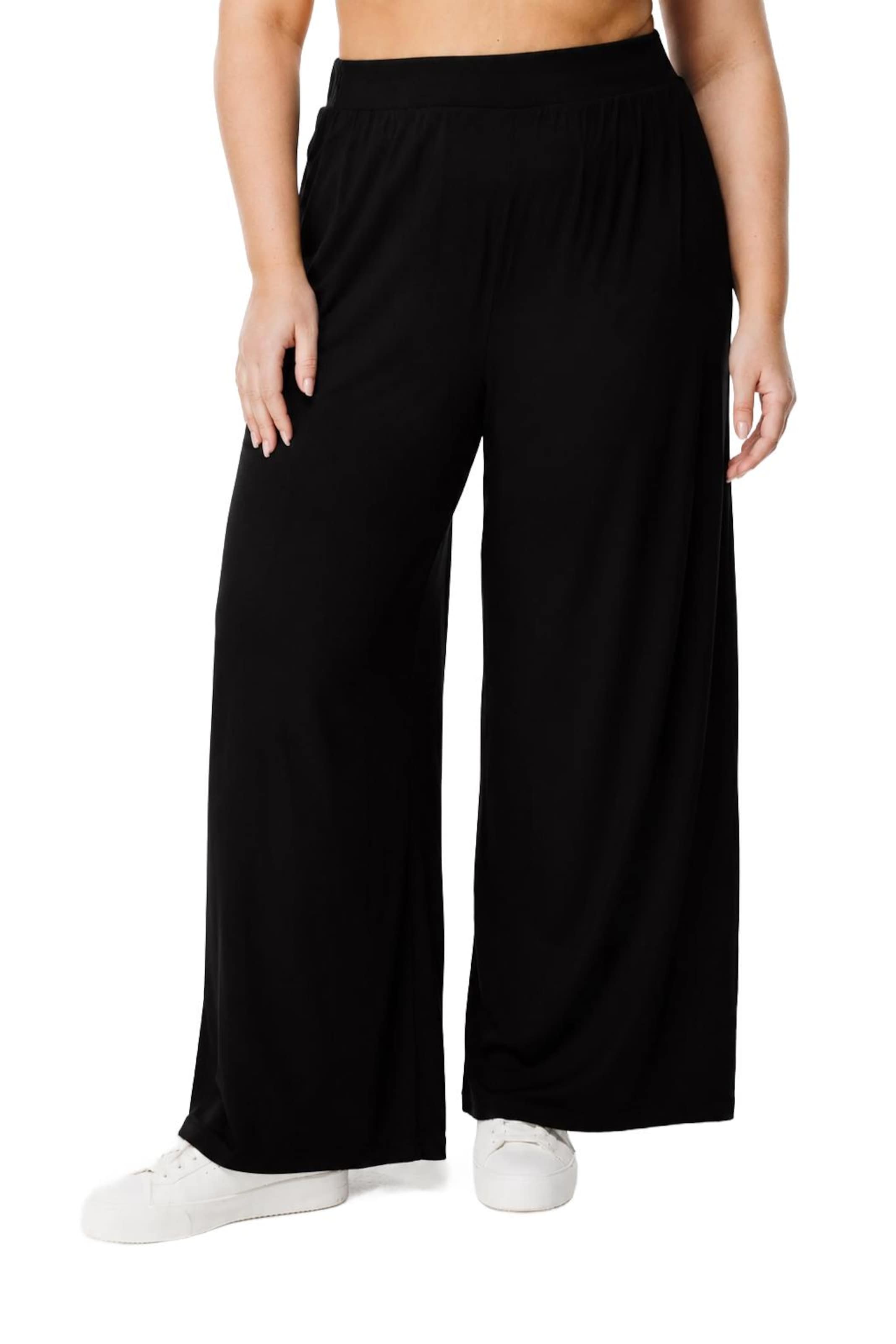 Shape Of You Wide Leg Hose in Schwarz: Vorderseite