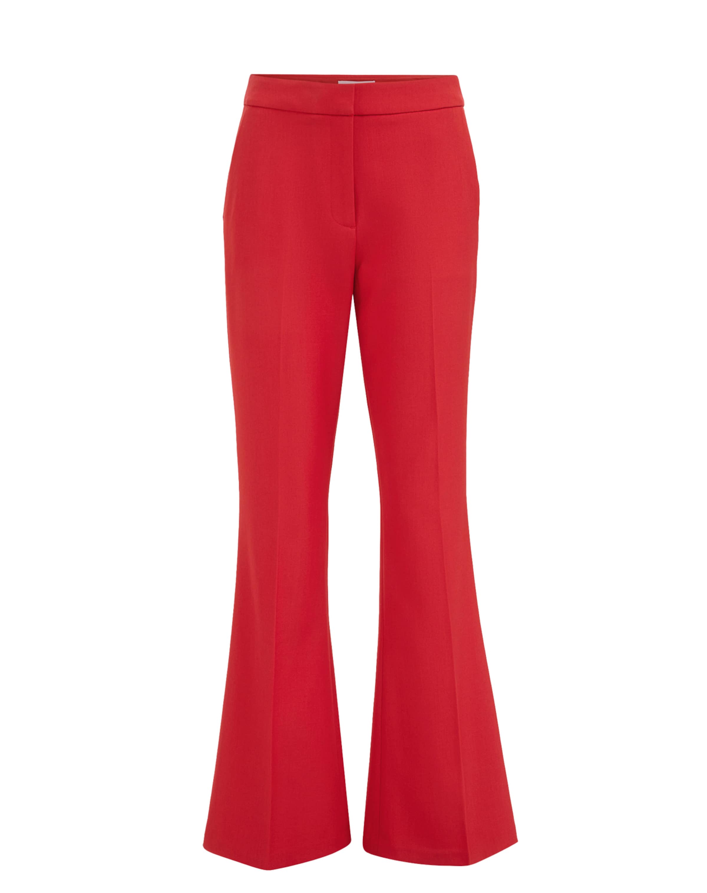 WE Fashion Bootcut Pressveckad byxa i röd: framsida