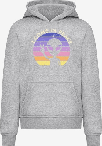 F4NT4STIC Sweatshirt 'Alien Peace Sunset' in Grijs: voorkant