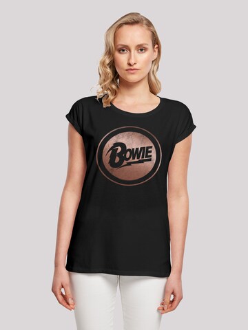 T-shirt 'David Bowie Rose Gold Circle' F4NT4STIC en noir : devant