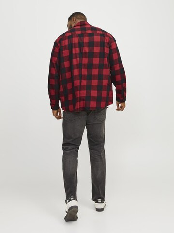 Jack & Jones Plus Comfort Fit Hemd 'JJEGINGHAM' ' in Rot