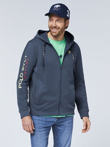 Polo Sylt Zip-Up Hoodie in Blue: front