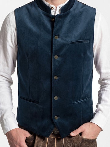 KaiserLich Trachtenweste '4398', elegante Samt-Optik in Blau