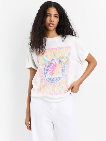 Pull&Bear Koszulka 'PINK FLOYD YING YANG' w kolorze biały: przód