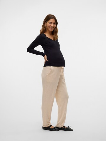 MAMALICIOUS - Tapered Pantalón 'MLANISETTE' en beige