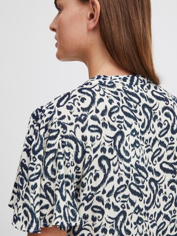 Robe-chemise ' Marrakech ' ICHI en bleu