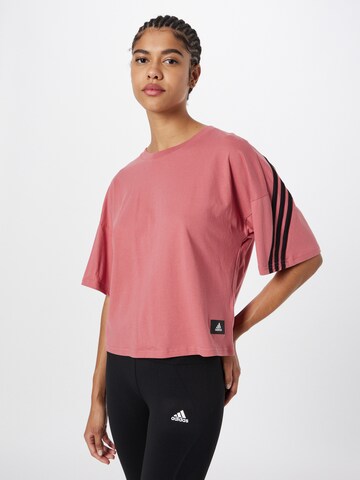 ADIDAS SPORTSWEAR - Camisa funcionais 'Future Icons 3-Stripes' em rosa: frente