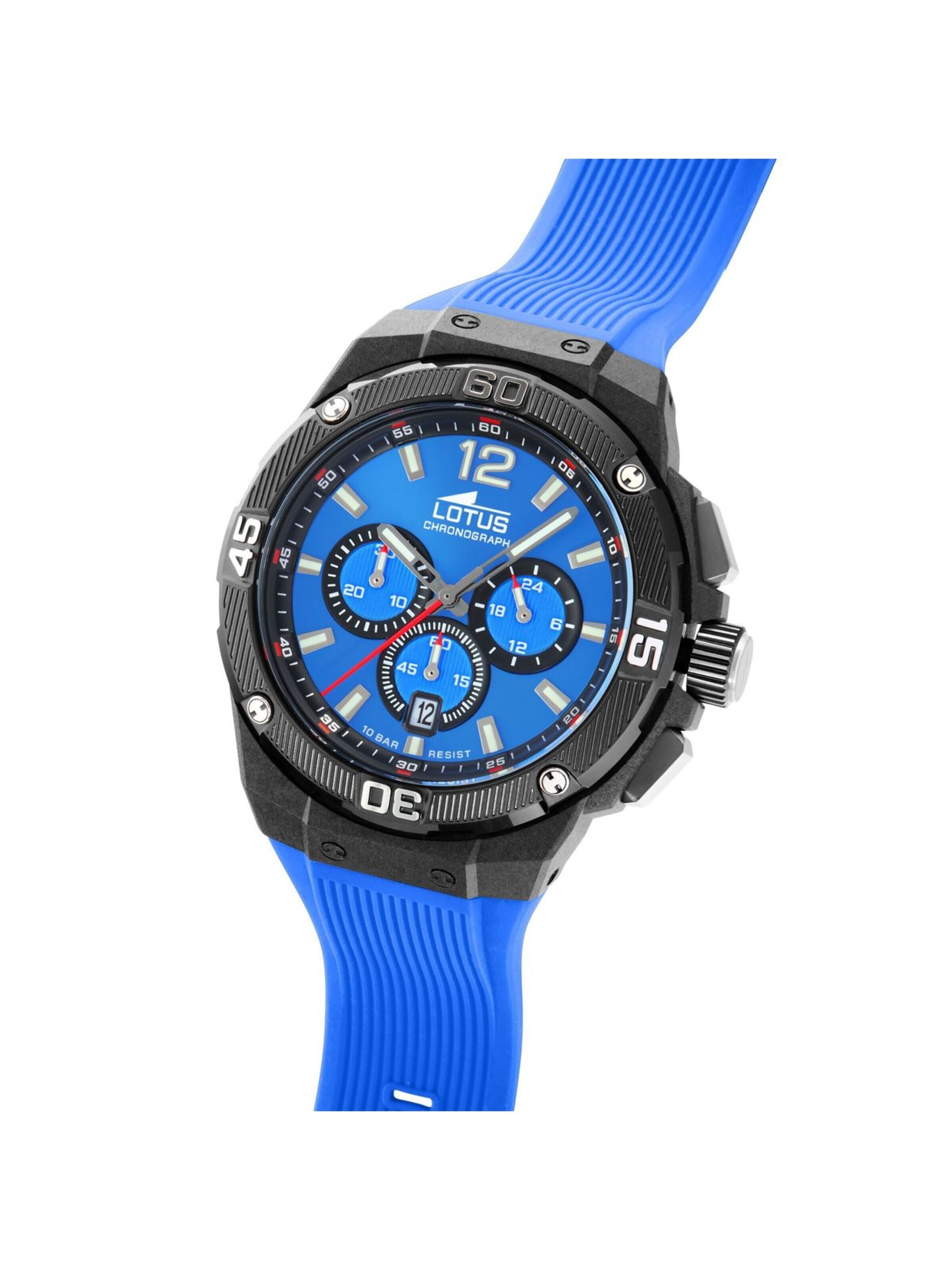 Montre à affichage analogique Lotus en bleu