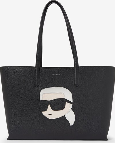 Karl Lagerfeld "Shopper" tipa soma, krāsa - miesaskrāsas / melns / balts, Preces skats